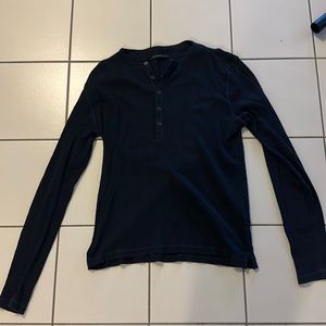 John Varvatos long sleeve buttoned crewneck henley size medium